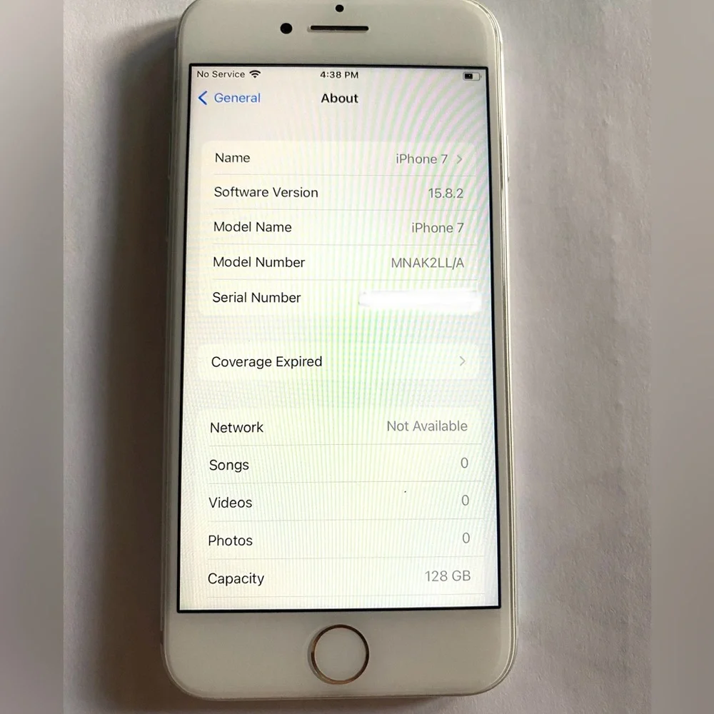 Apple iPhone 7 White 128GB with Transparent Phone Cover, UNLOCKED